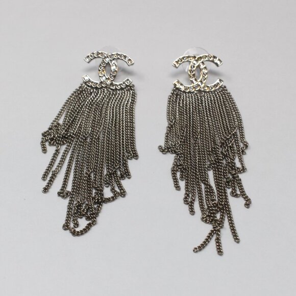 Chanel #N23EXZ Rhinestone Fringe Earrings - Picture 1 of 4